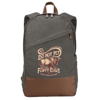 Vintage Do Not Pet The Fluffy Cows Cotton Canvas Backpack
