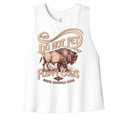 Vintage Do Not Pet The Fluffy Cows Women's Racerback Cropped Tank