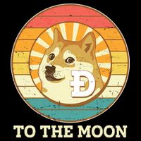 Vintage Dogecoin To The Moon Meme Emblem Drawstring Bag