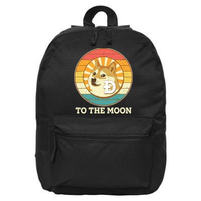 Vintage Dogecoin To The Moon Meme Emblem 16 in Basic Backpack