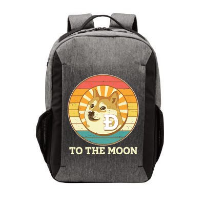 Vintage Dogecoin To The Moon Meme Emblem Vector Backpack