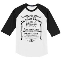 Vintage Donald Trump No 45 Bold MAGA Whisky Label  Baseball Sleeve Shirt