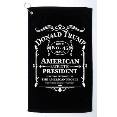 Vintage Donald Trump No 45 Bold MAGA Whisky Label  Golf Towel