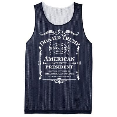 Vintage Donald Trump No 45 Bold MAGA Whisky Label  Mesh Reversible Basketball Jersey Tank