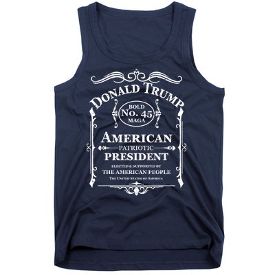 Vintage Donald Trump No 45 Bold MAGA Whisky Label  Tank Top