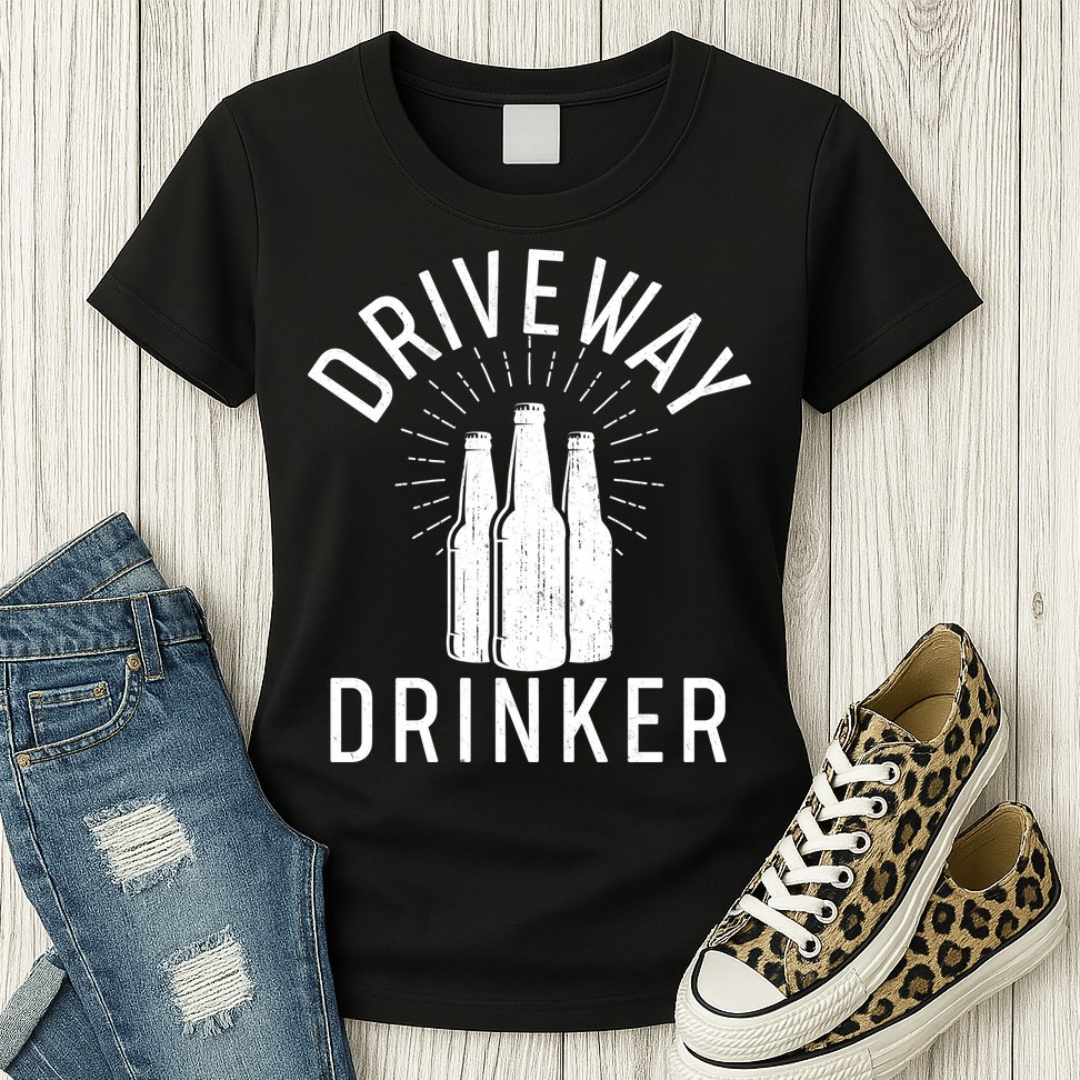 Vintage Driveway Drinker Womens T-Shirt