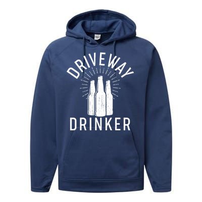 Vintage Driveway Drinker Performance Fleece Hoodie