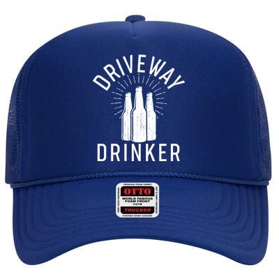 Vintage Driveway Drinker High Crown Mesh Back Trucker Hat