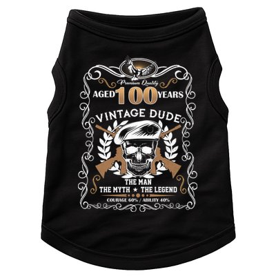 Vintage Dude Aged 100 Years Man Myth Legend 100th Birthday  Doggie Tank