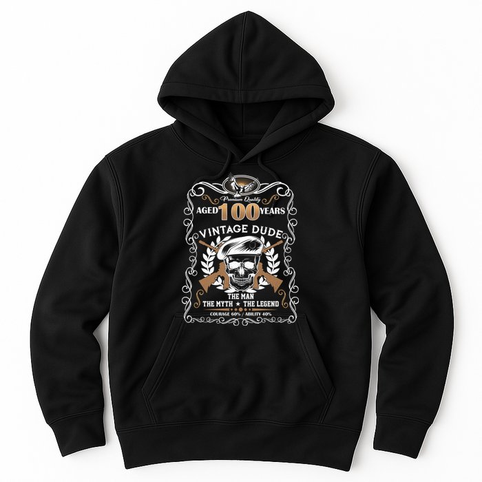 Vintage Dude Aged 100 Years Man Myth Legend 100th Birthday  Hoodie