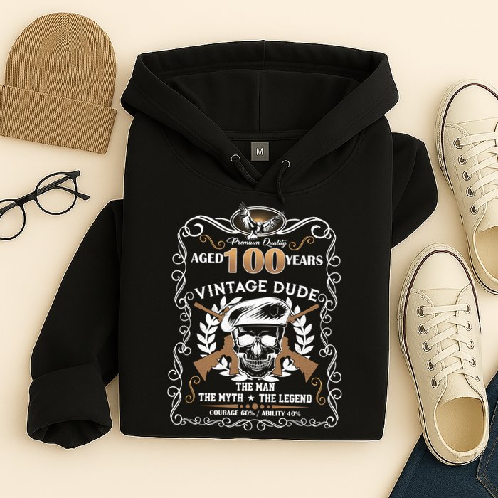 Vintage Dude Aged 100 Years Man Myth Legend 100th Birthday  Hoodie