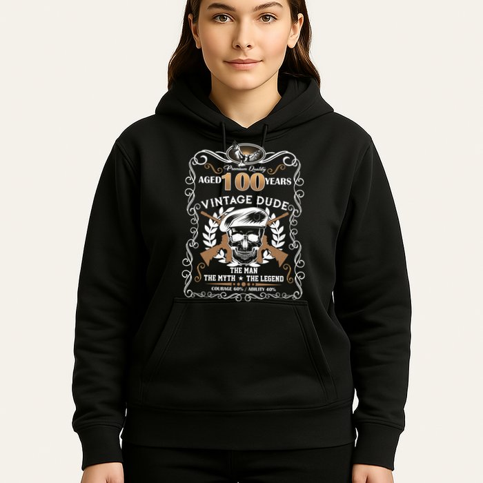 Vintage Dude Aged 100 Years Man Myth Legend 100th Birthday  Hoodie