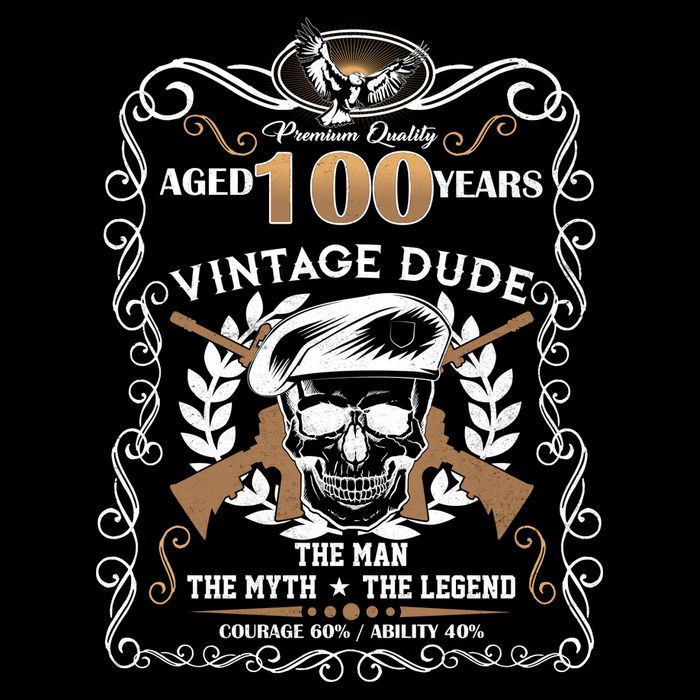 Vintage Dude Aged 100 Years Man Myth Legend 100th Birthday  Hoodie