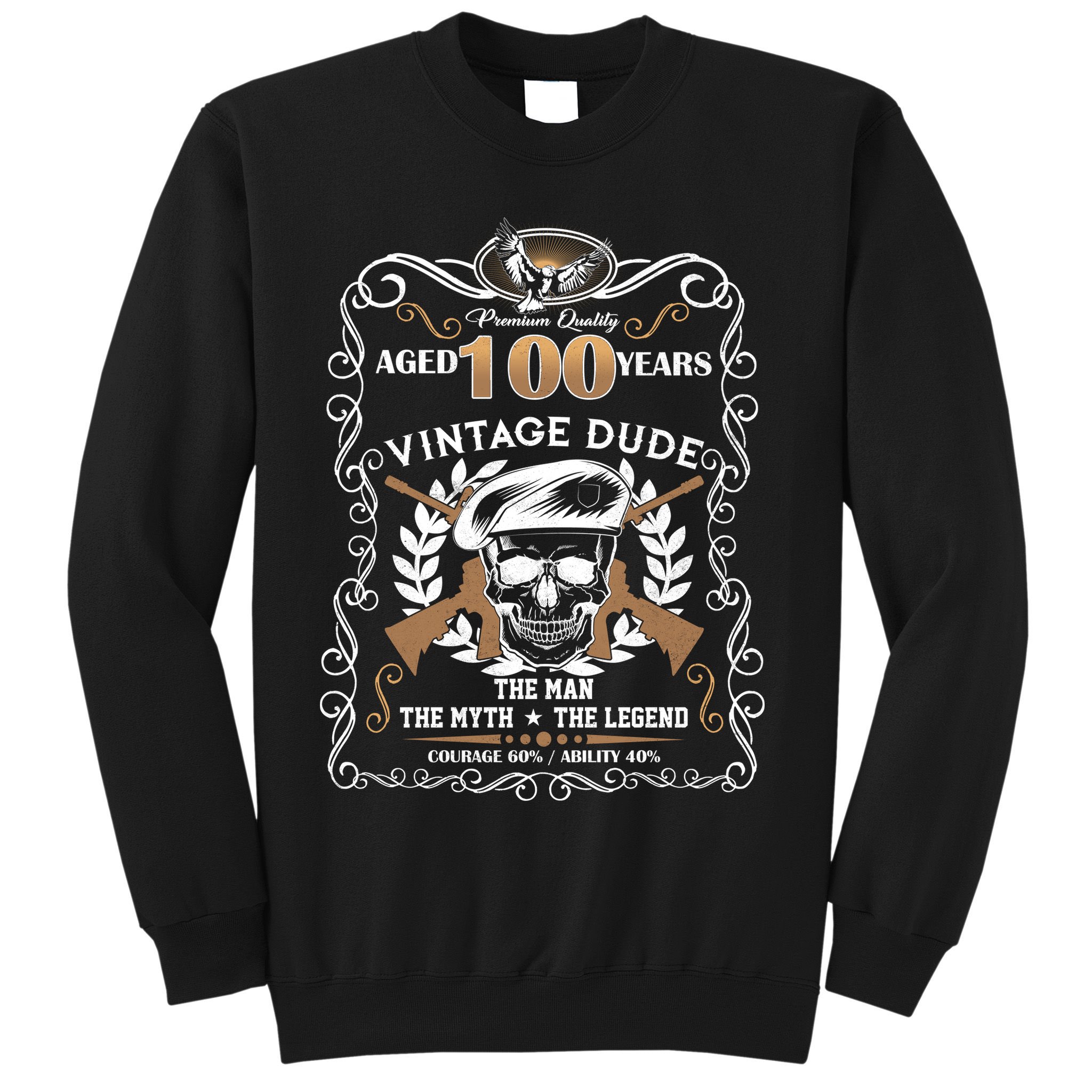 Vintage Dude Aged 100 Years Man Myth Legend 100th Birthday  Sweatshirt