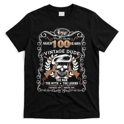Vintage Dude Aged 100 Years Man Myth Legend 100th Birthday  T-Shirt