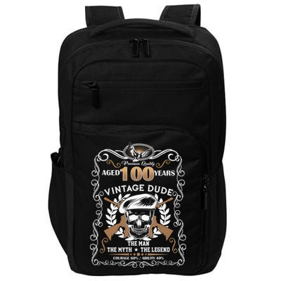 Vintage Dude Aged 100 Years Man Myth Legend 100th Birthday  Impact Tech Backpack