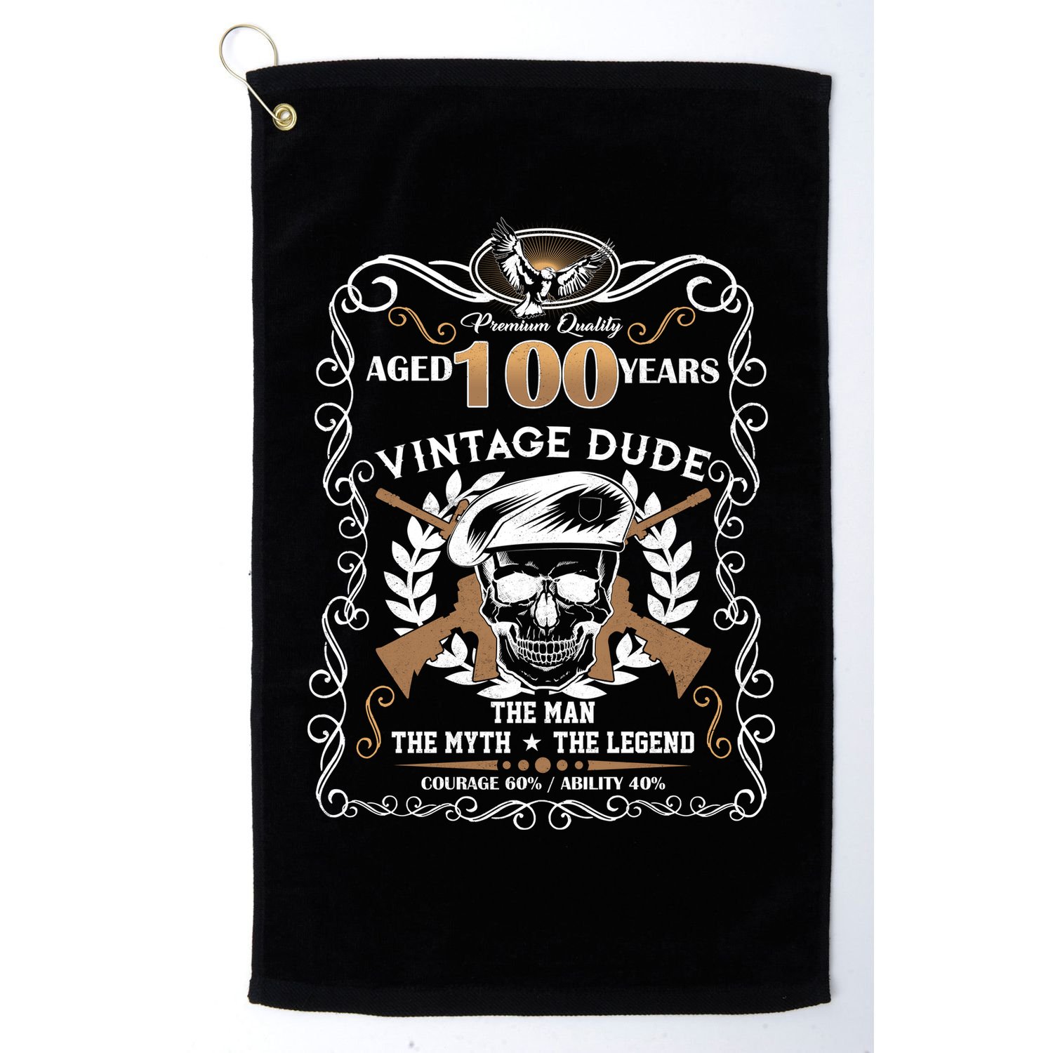 Vintage Dude Aged 100 Years Man Myth Legend 100th Birthday  Golf Towel
