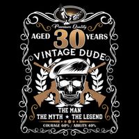 Vintage Dude Aged 30 Years Man Myth Legend 30th Birthday  Sweatshirt