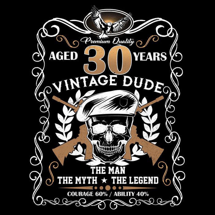 Vintage Dude Aged 30 Years Man Myth Legend 30th Birthday  Sweatshirt
