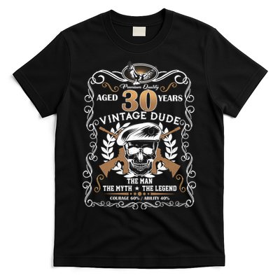 Vintage Dude Aged 30 Years Man Myth Legend 30th Birthday  T-Shirt