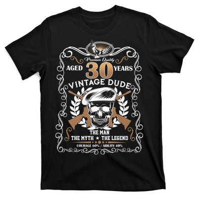 Vintage Dude Aged 30 Years Man Myth Legend 30th Birthday  T-Shirt