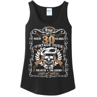 Vintage Dude Aged 30 Years Man Myth Legend 30th Birthday  Ladies Essential Tank