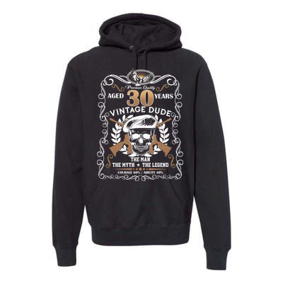 Vintage Dude Aged 30 Years Man Myth Legend 30th Birthday  Premium Hoodie