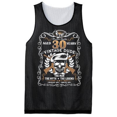 Vintage Dude Aged 30 Years Man Myth Legend 30th Birthday  Mesh Reversible Basketball Jersey Tank