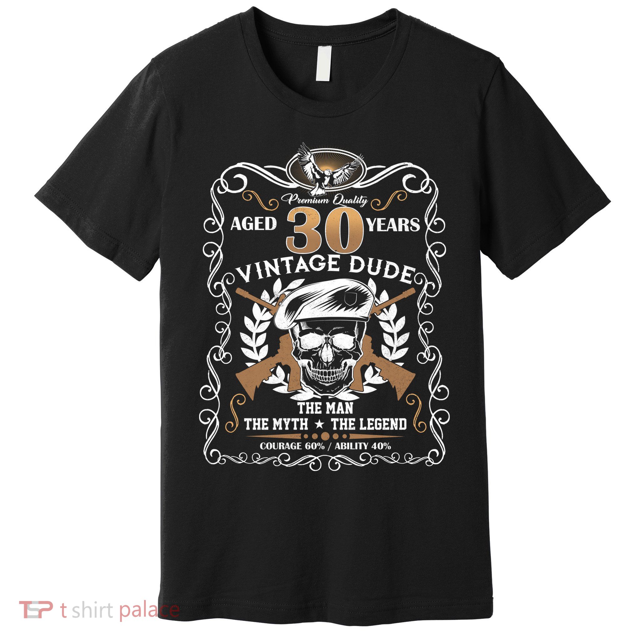 Vintage Dude Aged 30 Years Man Myth Legend 30th Birthday  Premium T-Shirt