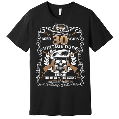 Vintage Dude Aged 30 Years Man Myth Legend 30th Birthday  Premium T-Shirt