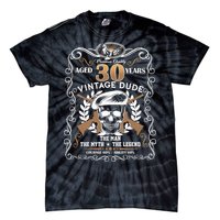 Vintage Dude Aged 30 Years Man Myth Legend 30th Birthday  Tie-Dye T-Shirt