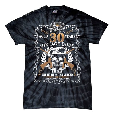 Vintage Dude Aged 30 Years Man Myth Legend 30th Birthday  Tie-Dye T-Shirt