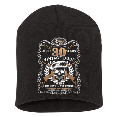 Vintage Dude Aged 30 Years Man Myth Legend 30th Birthday  Short Acrylic Beanie