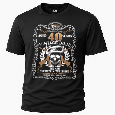 Vintage Dude Aged 40 Years Man Myth Legend 40th Birthday  Performance Shirt
