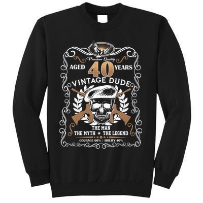 Vintage Dude Aged 40 Years Man Myth Legend 40th Birthday  Sweatshirt