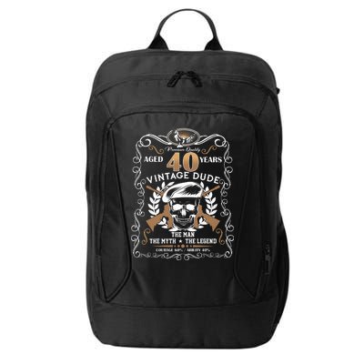 Vintage Dude Aged 40 Years Man Myth Legend 40th Birthday  City Backpack