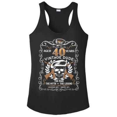 Vintage Dude Aged 40 Years Man Myth Legend 40th Birthday  Ladies PosiCharge Competitor Racerback Tank