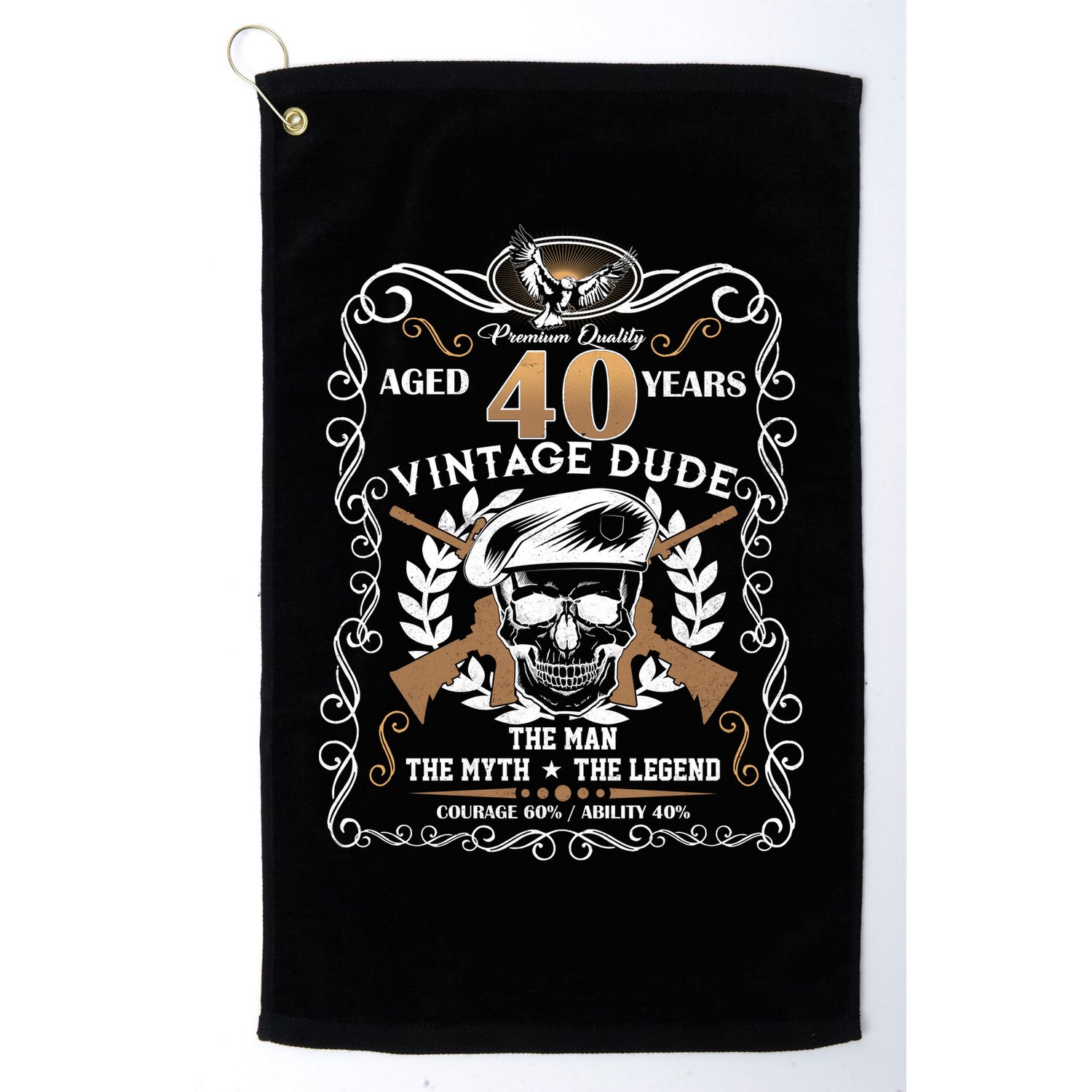 Vintage Dude Aged 40 Years Man Myth Legend 40th Birthday  Golf Towel