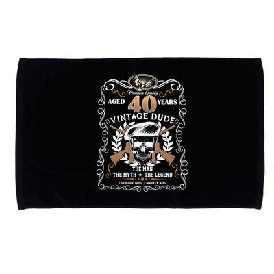 Vintage Dude Aged 40 Years Man Myth Legend 40th Birthday  Microfiber Hand Towel