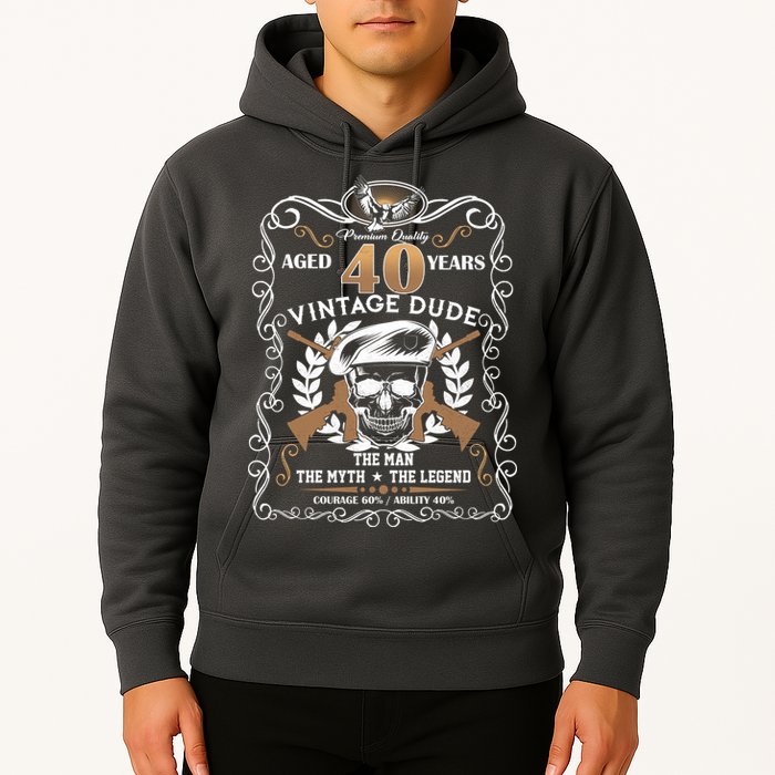 Vintage Dude Aged 40 Years Man Myth Legend 40th Birthday  Hoodie