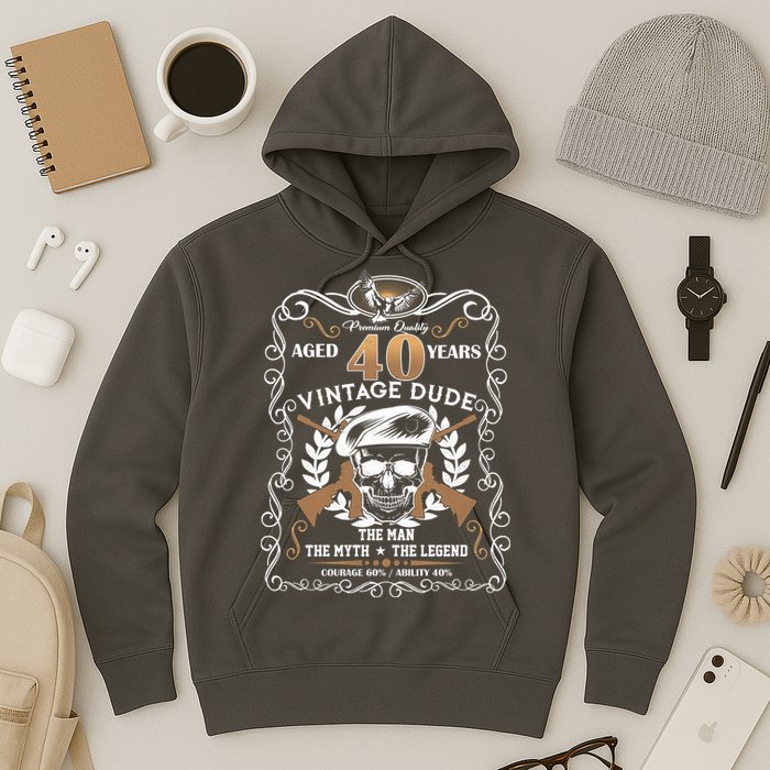 Vintage Dude Aged 40 Years Man Myth Legend 40th Birthday  Hoodie