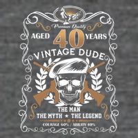 Vintage Dude Aged 40 Years Man Myth Legend 40th Birthday  Hoodie