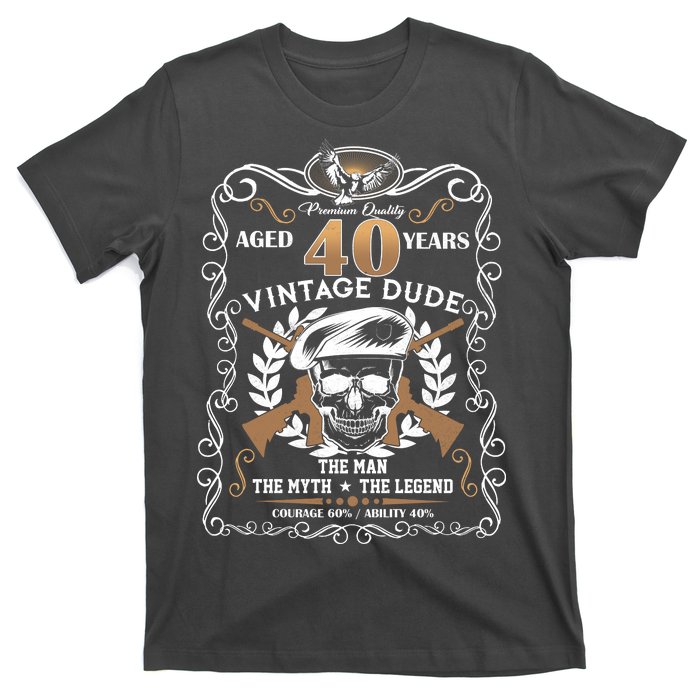 Vintage Dude Aged 40 Years Man Myth Legend 40th Birthday  T-Shirt