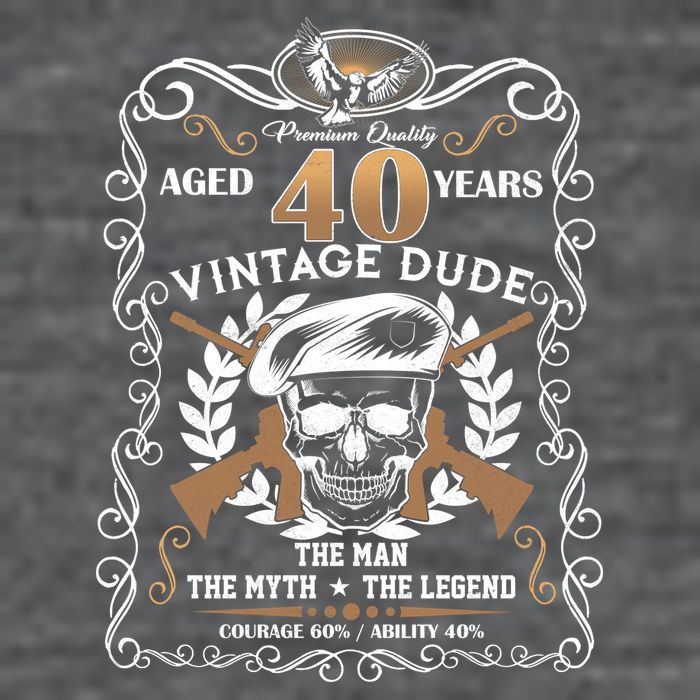Vintage Dude Aged 40 Years Man Myth Legend 40th Birthday  Backpack