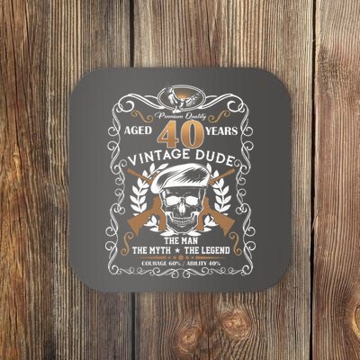 Vintage Dude Aged 40 Years Man Myth Legend 40th Birthday  Coaster