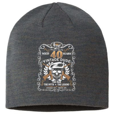 Vintage Dude Aged 40 Years Man Myth Legend 40th Birthday  Sustainable Beanie