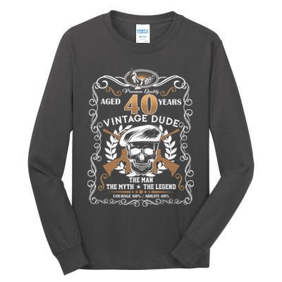 Vintage Dude Aged 40 Years Man Myth Legend 40th Birthday  Tall Long Sleeve T-Shirt
