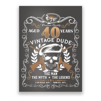 Vintage Dude Aged 40 Years Man Myth Legend 40th Birthday  Poster