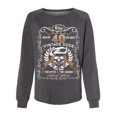 Vintage Dude Aged 40 Years Man Myth Legend 40th Birthday  Womens California Wash Sweatshirt