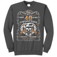 Vintage Dude Aged 40 Years Man Myth Legend 40th Birthday  Tall Sweatshirt